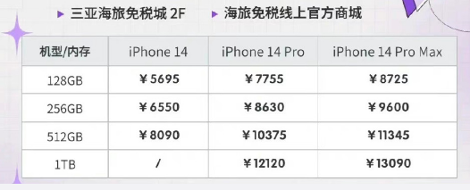 海南免税版iPhone14系列价格公布了吗-iPhone14系列海南免税版和普通版国行有区别吗