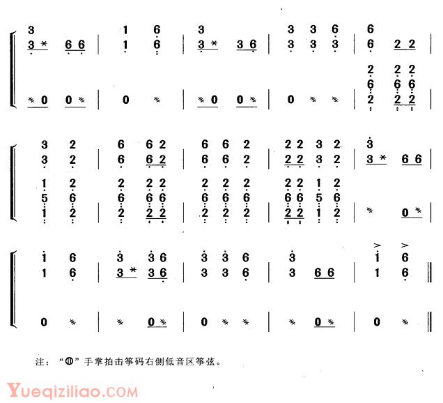 古筝谱[邀约调/黄梅改编版]简谱