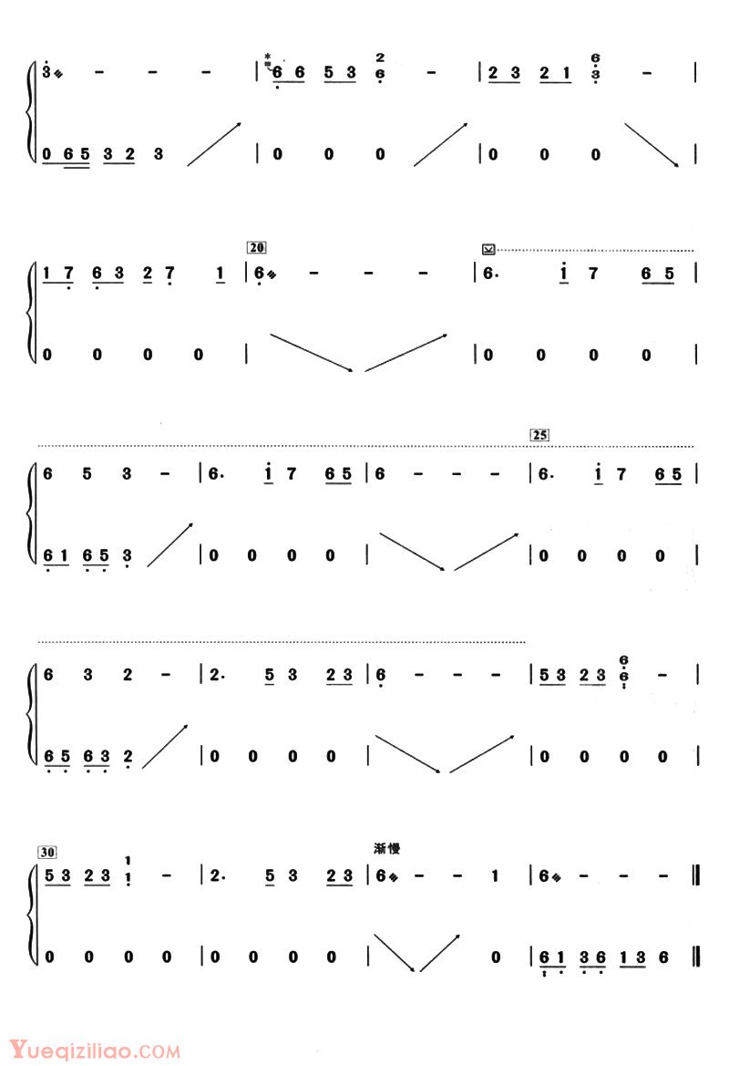 古筝谱[远方/谭旋曲、郭豹改编]简谱