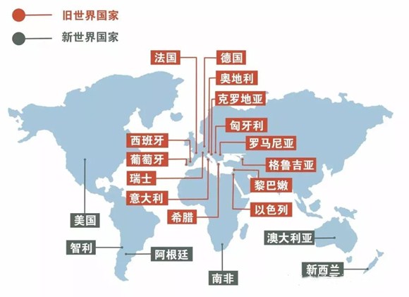 新世界葡萄酒国家有哪些，中国美国智利澳洲等酿酒历史短的国家