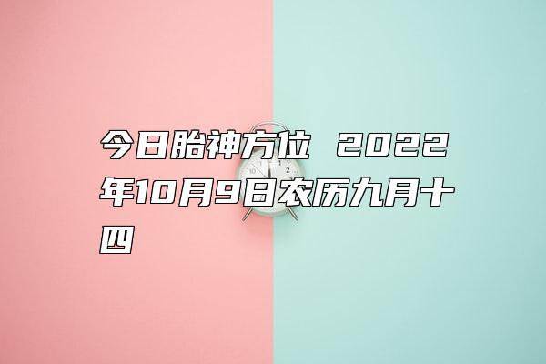 今日胎神方位 2022年10月9日农历九月十四