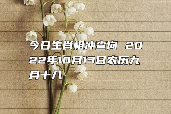 今日生肖相冲查询 2022年10月13日农历九月十八