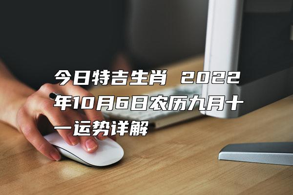 今日特吉生肖 2022年10月6日农历九月十一运势详解