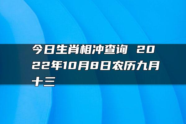 今日生肖相冲查询 2022年10月8日农历九月十三