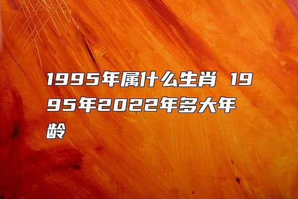 1995年属什么生肖 1995年2022年多大年龄