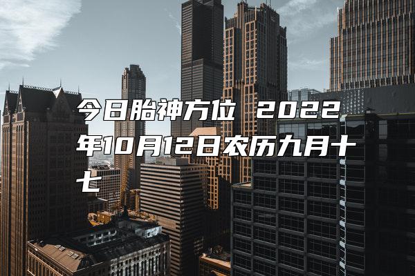 今日胎神方位 2022年10月12日农历九月十七