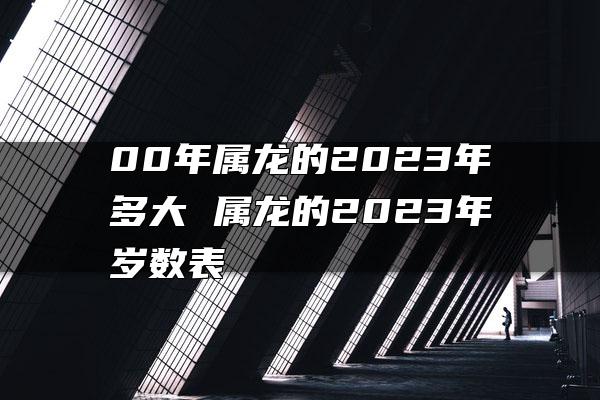 00年属龙的2023年多大 属龙的2023年岁数表