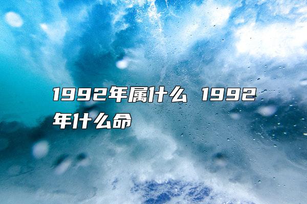 1992年属什么 1992年什么命