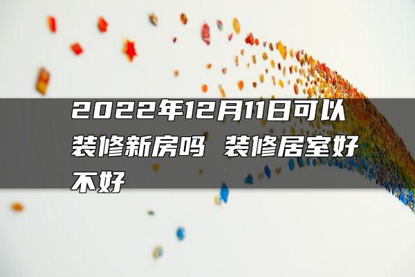 2022年12月11日可以装修新房吗 装修居室好不好