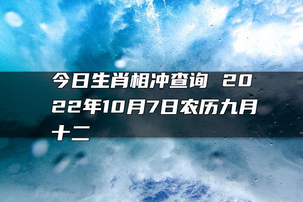 今日生肖相冲查询 2022年10月7日农历九月十二