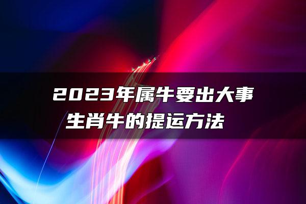 2023年属牛要出大事 生肖牛的提运方法