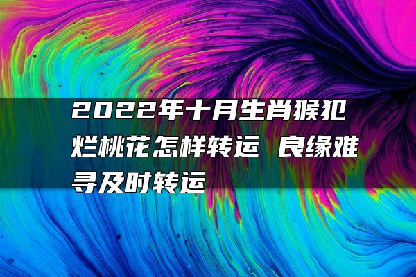 2022年十月生肖猴犯烂桃花怎样转运 良缘难寻及时转运