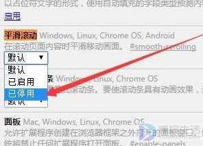 如何恢复谷歌Chrome浏览器使用平滑滚动效果