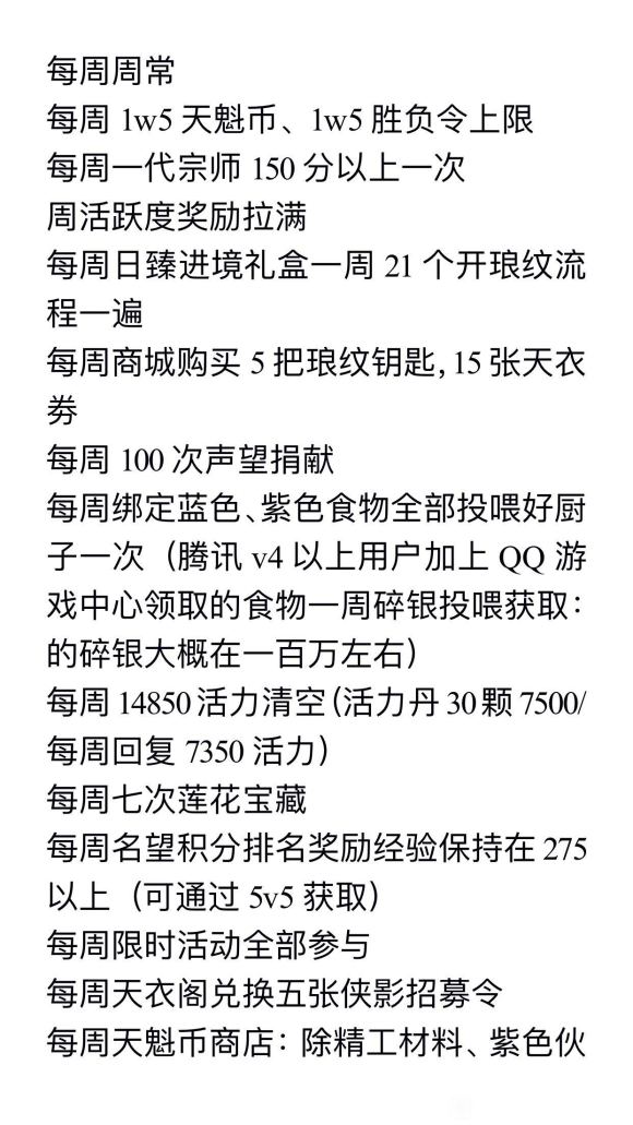 天涯明月刀手游每周任务攻略