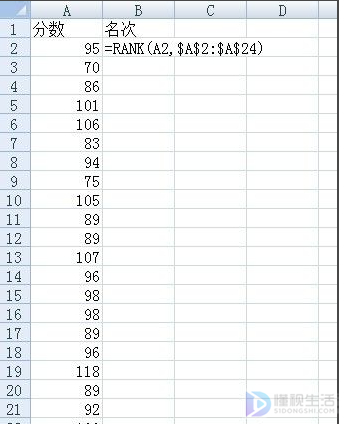 EXCLE中如何利用RANK进行排名