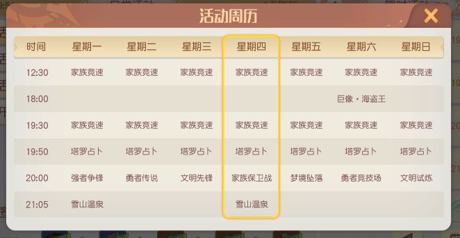 梦想新大陆限时活动时间表 限时活动优先级一览