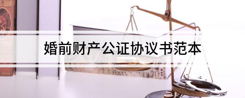 婚前财产公证协议书范本