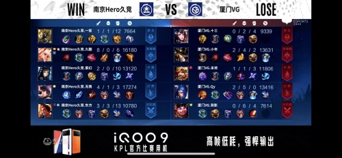 KPL春季赛火热进行,南京Hero久竞战胜厦门VG,拿下赛季关键一分！