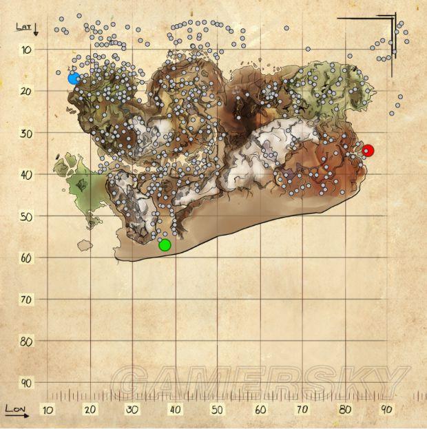 《方舟生存进化》全资源分布地图一览_金属