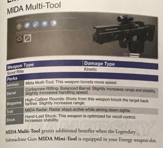 《命运2》金枪图鉴 金枪图鉴及技能一览_动能武器-MIDA Multi-Tool