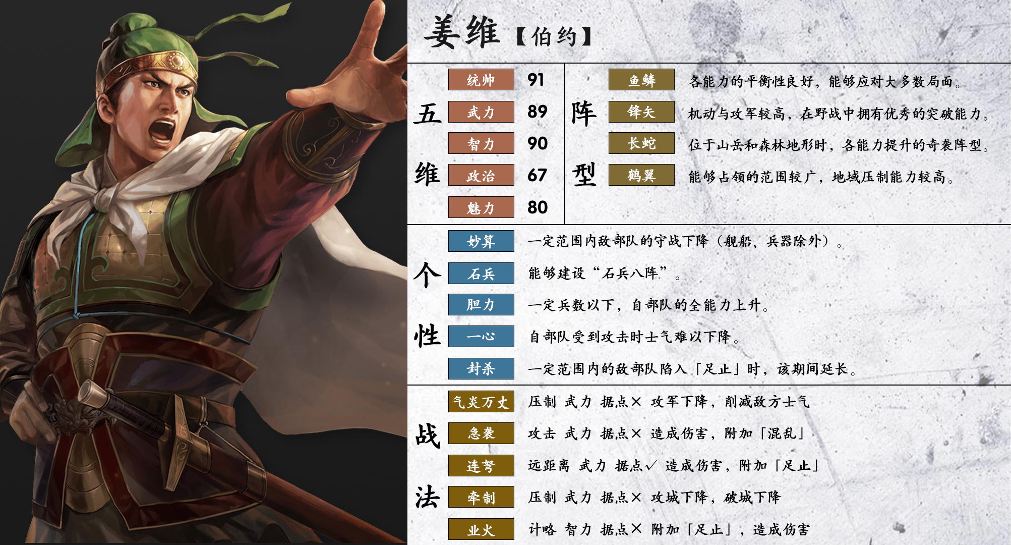 三国志14姜维战法分析