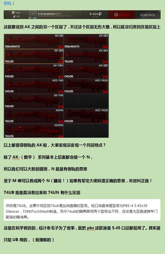 逃离塔科夫AK系列武器优劣势分析及改装心得 AK武器推荐_上篇