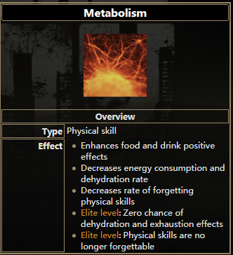 逃离塔科夫新陈代谢技能效果及升级方法