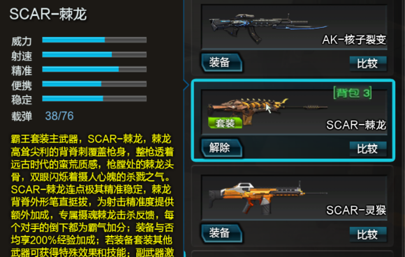 逆战全SCAR系列伤害数据表