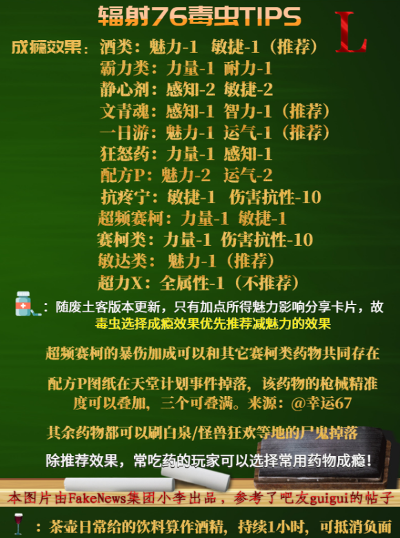 辐射76毒虫流药瘾推荐选择 毒虫流怎么选择药瘾