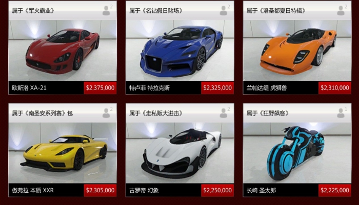 GTA5载具商店图鉴 载具商店全售卖物品汇总_1