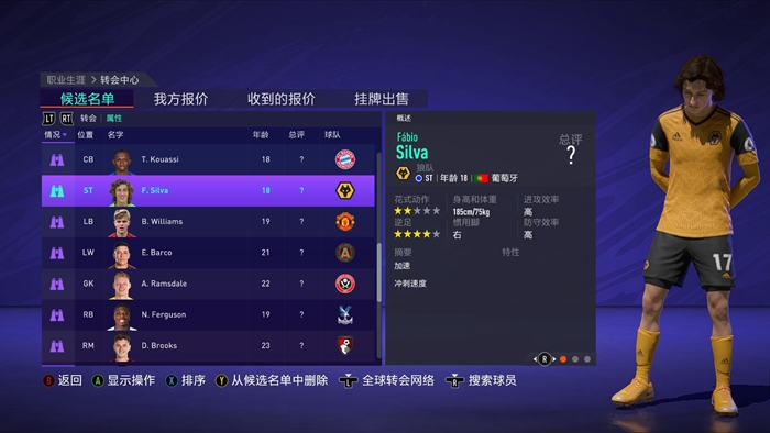 FIFA21经理模式高潜力球员推荐 高潜力球员列表