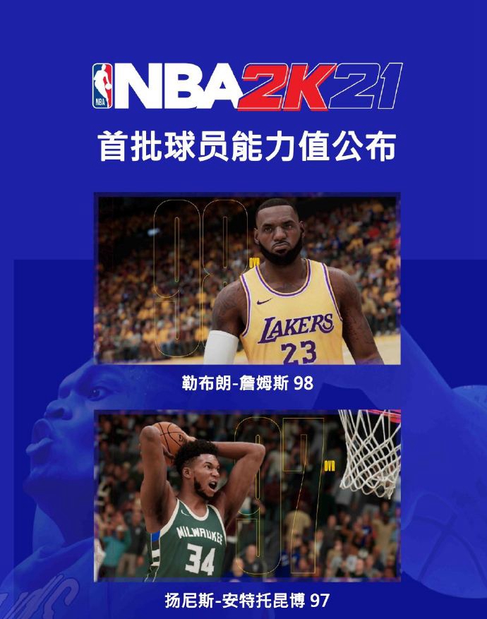 《NBA2K21》下世代首批球员能力值一览