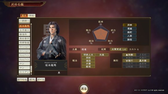 三国志14PK版新增日本武将属性一览