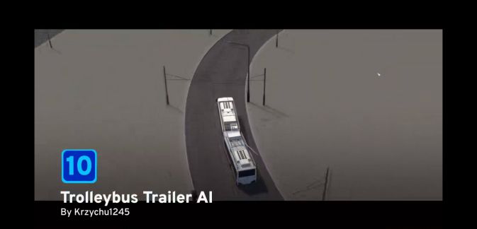 城市天际线mod与资产推荐 11月模组top10一览_Trolleybus trailer AL(无轨电车)