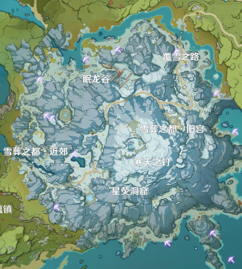 原神雪山地图星荧矿石收集攻略 星荧矿石位置一览