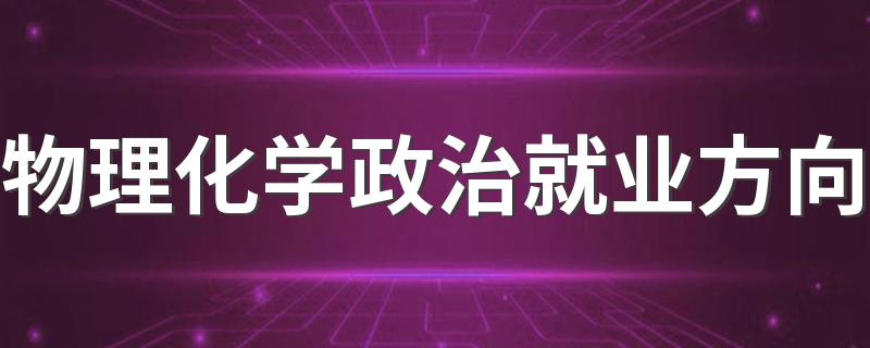 物理化学政治就业方向 能选什么专业