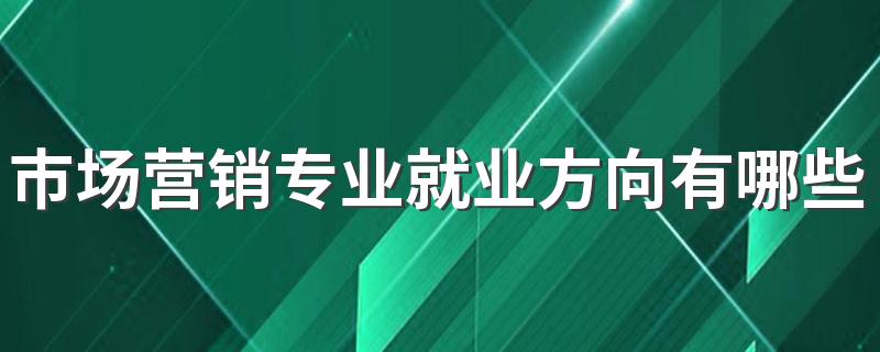 市场营销专业就业方向有哪些 好就业吗