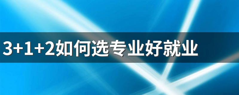 3+1+2如何选专业好就业 什么专业好