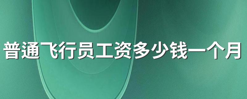 普通飞行员工资多少钱一个月 薪资水平高吗