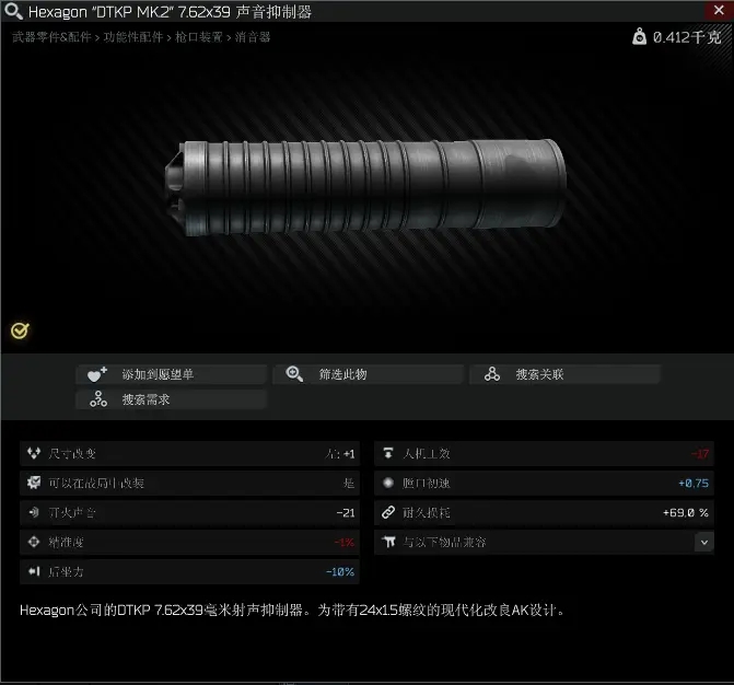 逃离塔科夫0.12.11新增武器配件一览