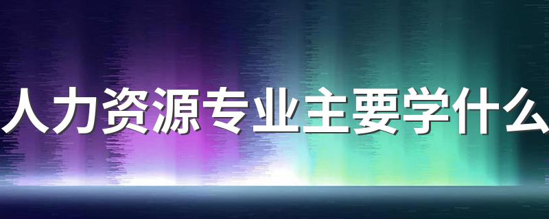 人力资源专业主要学什么 有哪些课程