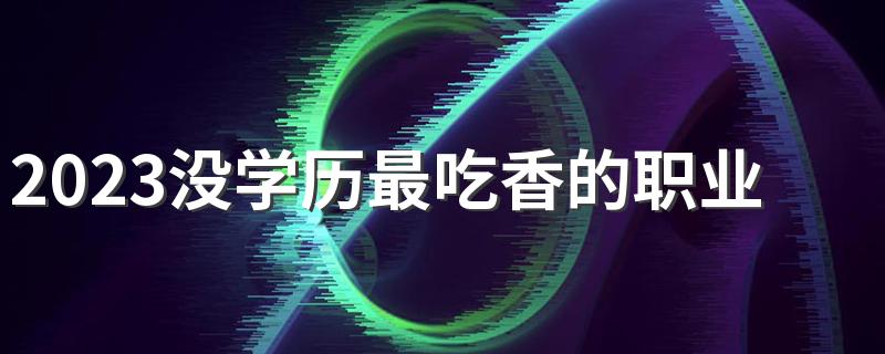 2023没学历最吃香的职业 什么工作前景好