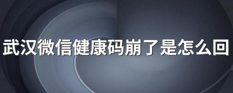 武汉微信健康码崩了是怎么回事