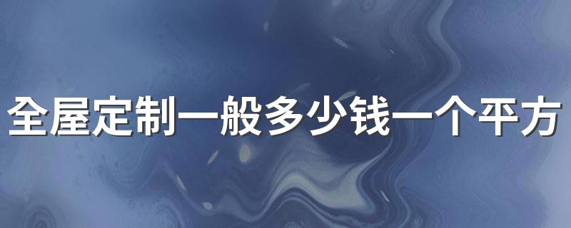 全屋定制一般多少钱一个平方 全屋定制要注意什么