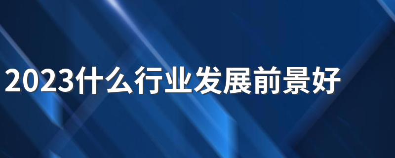 2023什么行业发展前景好 哪些行业挣的多