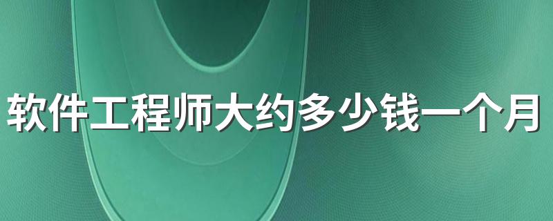 软件工程师大约多少钱一个月 每月工资多少