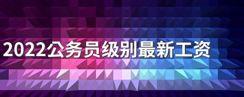 2022公务员级别最新工资表标准是什么 待遇是怎样的