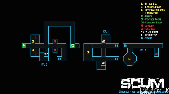 SCUM地堡地图资料汇总 2021全地堡平面图一览