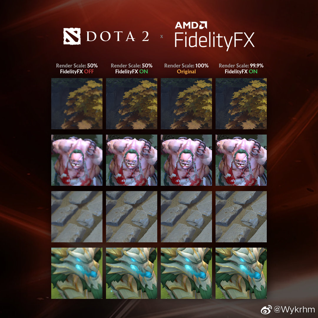 DOTA2超级分辨率FidelityFX效果对比一览