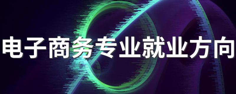 电子商务专业就业方向 能找什么工作